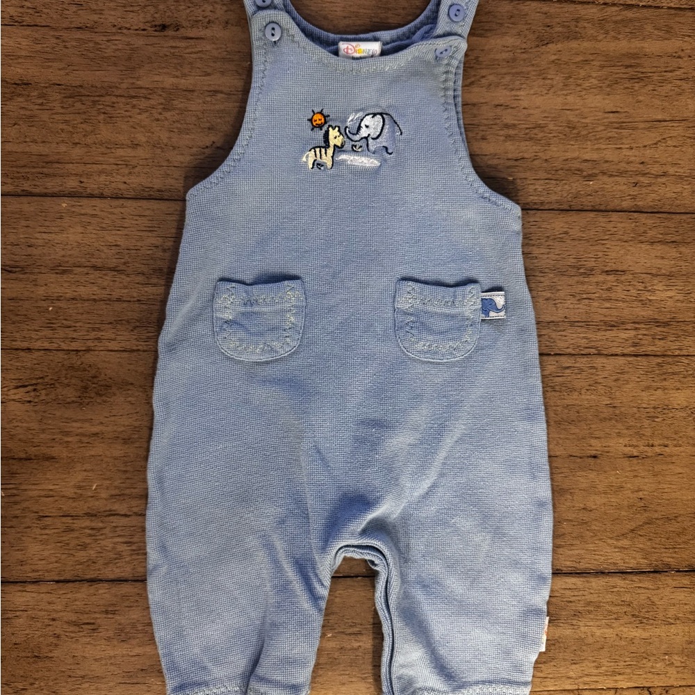 Blue Disney Baby Overalls with Embroidered Design